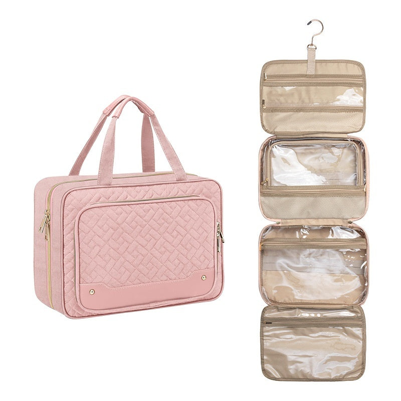 Trousse de toilette de voyage avec crochet et compartiment à bijoux