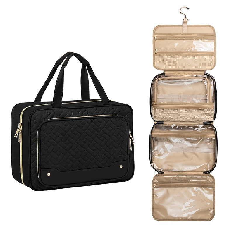 Trousse de toilette de voyage avec crochet et compartiment à bijoux